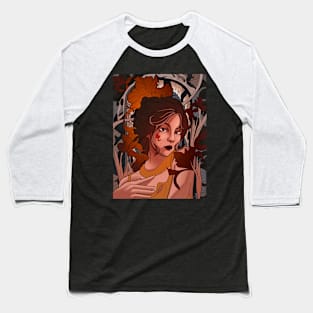 Lady with Iris Baseball T-Shirt